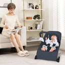Folding Baby Bouncer with Toy Bar and Washable Cover – dark grey bouncer during supervised awake time