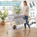 Folding Baby Change Table with Toy Bar and Wheels – removable locking wheels and foot pads