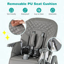 Folding High Chair with Adjustable Height and Footrest – Grey – detail view