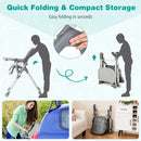 Folding High Chair with Adjustable Height and Footrest – Grey – detail view