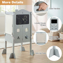 Folding Toddler Tower with Step Stool and Side Chalkboards – handholds mesh panels and feet