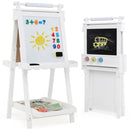 White easel showing both board sides