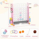 Four-in-One Pink Yard Game with Catch Net – dimensions and included play pieces
