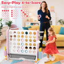 Four-in-One Pink Yard Game with Catch Net – four-in-a-row playing rules