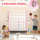 Four-in-One Pink Yard Game with Catch Net – three adjustable height settings