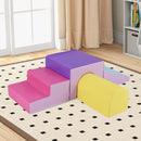 Four-Piece Foam Climbing Set with Tunnel, Step and Ramp – rose combination four-piece set