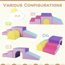Four-Piece Foam Climbing Set with Tunnel, Step and Ramp – rose combination layout examples
