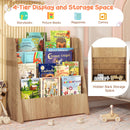 Four-Tier Kids Book Display with Rear Storage – four front-facing book rows and rear compartments