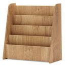 Four-Tier Kids Book Display with Rear Storage – natural book display without props