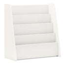 Four-Tier Kids Book Display with Rear Storage – white book display without props