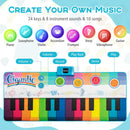 Giant 24-Key Floor Piano Mat with Recording: eight instrument sounds and controls