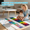 Giant 24-Key Floor Piano Mat with Recording: seated play with an adult