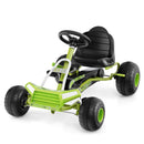 Green Kids Pedal Go-Kart with Adjustable Seat – green pedal go-kart on white background