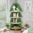 Green Tree-Shaped Four-Tier Corner Bookshelf – Green product view 1