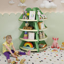 Green Tree-Shaped Four-Tier Corner Bookshelf – Green product view 2