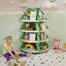 Green Tree-Shaped Four-Tier Corner Bookshelf – Green product view 6