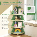 Green Tree-Shaped Four-Tier Corner Bookshelf – Green product view 9