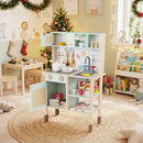 Green Wooden Play Kitchen with Rear Chalkboard, Green, view 1
