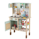 Green Wooden Play Kitchen with Rear Chalkboard, Green, view 4