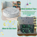 Grey Star Convertible Foam Chair and Round Cushion – star pattern after light exposure