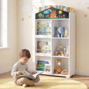 House Bookshelf with Chalkboard and Storage Compartments – bedroom view