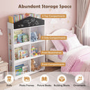 House Bookshelf with Chalkboard and Storage Compartments – front side and top storage