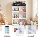 House Bookshelf with Chalkboard and Storage Compartments – wall anchors and retaining bars