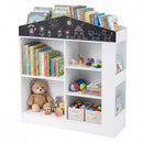 House-Shaped Kids Bookcase with Chalkboard and Compartments – White product view 4