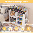House-Shaped Kids Bookcase with Chalkboard and Compartments – White product view 7