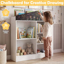 House-Shaped Kids Bookcase with Chalkboard and Compartments – White product view 8