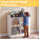 House-Shaped Kids Bookcase with Chalkboard and Compartments – White product view 9