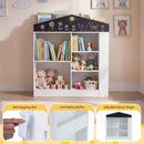 House-Shaped Kids Bookcase with Chalkboard and Compartments – White product view 10
