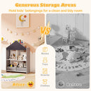 House-Shaped Kids Bookcase with Drawing Boards and Fabric Drawers – Grey product view 8