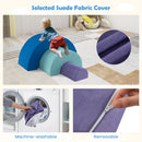 Removable washable suede covers on the blue, mint and purple foam arch set