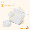 Kids Crown Back Sofa Chair and Ottoman – White chair and ottoman dimensions