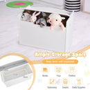 Open toy chest storage interior; contents excluded