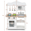 White play kitchen with 60 cm width, 30 cm depth and 83 cm height