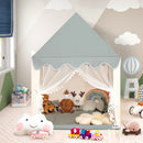 Kids playhouse with mat in beige - front lifestyle view