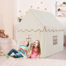 Kids playhouse with mat in brown - child play lifestyle view