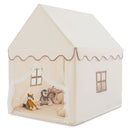 Kids playhouse with mat in brown - opposite-side white-background view