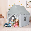 Kids playhouse with mat in grey - child play lifestyle view