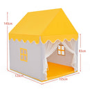 Kids playhouse with mat in yellow - colour-specific dimension artwork