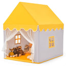 Kids playhouse with mat in yellow - opposite-side white-background view