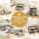 Grey U-Shaped Kids Table and Two-Chair Set, Grey, view 8