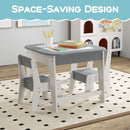 Grey set with chairs tucked beneath table