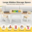 Natural activity table with storage beneath removable tabletop