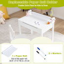 White desk paper-roll holder with included 10 m by 44 cm roll and two markers