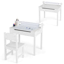 White drawing set and plain desktop view