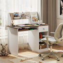 Natural and White kids study desk, view 1; accessories not included