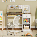 Natural and White kids study desk, view 2; accessories not included